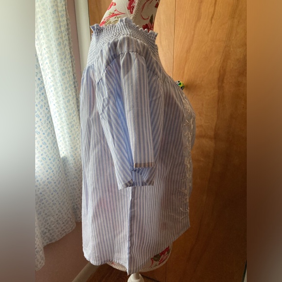 NWT Listicle Striped Embroidered Swing Top - SZ L - Picture 6 of 8